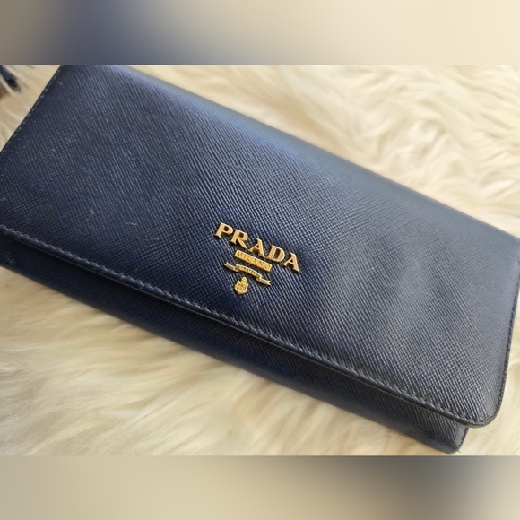 Prada Blue Saffiano Leather Long Wallet - Picture 17 of 17